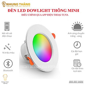 Mua Đèn LED Downlight Âm Trần DL-607 - Điều Khiển Qua APP Điện Thoại TUYA   Bluetooth - Khoét Lỗ 70-80mm - 16 Triệu Màu - CÓ VIDEO
