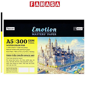 Vở Vẽ Màu Nước Dán Gáy Emotion A5 - 24 Trang - 300gsm - Acmeliae 8460