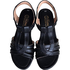 Giày sandal nữ Trường Hải đế cao 2.5cm quai dép da bò thật không nổ da đế cao su không trơn thời trang cao cấp SDN082