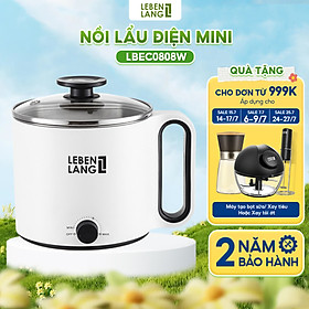 Nồi lẩu điện mini đa năng Lebenlang LBEC0808 1500ml - Hàng chính hãng