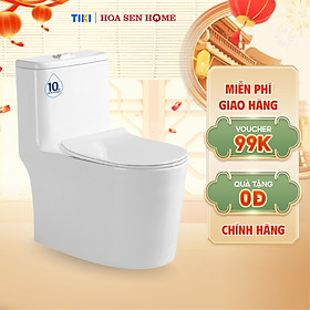 Mua Bồn cầu một khối TUSLO COC6805 chất liệu men cao cấp  bộ xả xoáy lỗ đôi 360 độ  nắp PP chống thấm - Hoa Sen Home - Hàng chính hãng
