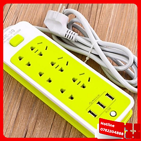 Ổ Cắm Điện Đa Năng Thông Minh Chống Giật 6 Lỗ Kèm 3 Cổng Usb Tiện Dụng - Loại Tốt