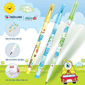 Bút chì khúc Thiên Long Điểm 10 TP-PC005 - Lõi chắc chắn nét đậm, ít bột chì - Màu ngẫu nhiên