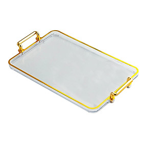 Serving Tray with Handles Eating Tray for Countertop Centerpiece Rectangular