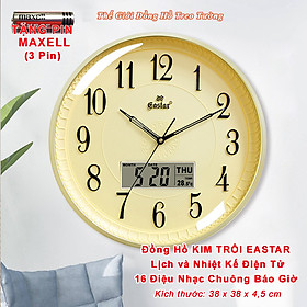 Mua Đồng hồ NHẠC CHUÔNG Báo Giờ EASTAR Kim Trôi Nhật có 16 ĐIỆU NHẠC Báo Giờ - LỊCH Vạn Niên và NHIỆT KẾ Điện tử - Mặt Tròn Viền Mỏng - Tặng 4 Pin Maxell - BH 1 Năm