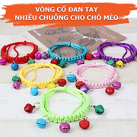 Vòng Cổ Chó Mèo Đan Tay Nhiều Chuông, Vòng Cổ Handmade Chó Mèo