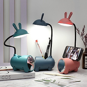 Mua Đèn học để bàn tích điện chống cận LED xoay 360 độ  mẫu tai thỏ kèm gương và giá để điện thoại  đèn ngủ đọc sách  đèn led trang trí decor nhà ở  bàn làm việc