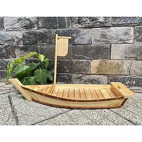 Khay Thuyền Gỗ 63cm Trang Trí Thực phẩm & Sushi - Sashimi Nhật Bản