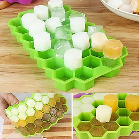 Khay nhựa làm đá 37 viên hình tổ ong - Giao màu ngẫu nhiên 9365