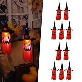 10Pcs Halloween Light Decoration Glowing Pumpkin Lamp for Halloween Decor