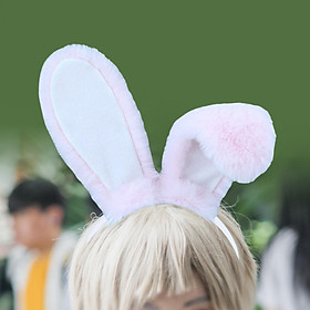 Cute Ear Hair Hoop Hair Accessories Rabbit Ears Headwear for Easter coffee