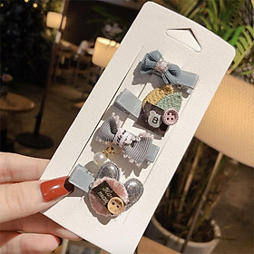 Kẹp tóc SM dễ thương style Hàn Quốc cho bé 6921 - Combo 4 chiếc