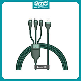 Mua Cáp sạc nhanh 3 đầu Baseus Flash Charging 3in1 Type C/ LN / Micro  5A/66W  dài 1.2M (3 màu tuỳ chọn) - Hàng Chính Hãng