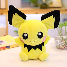 Gấu Bông Pokemon - Chuột Nhỏ Pichu (25 Cm) Gb150 (Tặng 1 Móc Khóa Dây Da Pu Đính Đá Lấp Lánh)