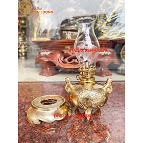 Mua Đèn Dầu Có Đế Màu Vàng Bóng Bằng Đồng Đúc Cattut Cao 20cm  Nặng 0 8kg