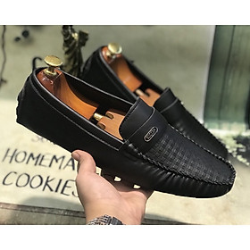 Giày Lười Da Cara Phối Khóa Lịch Lãm