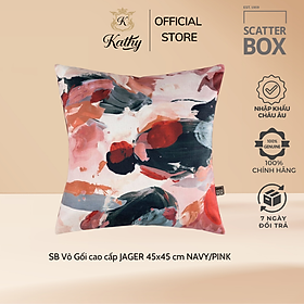 Mua SCATTER BOX Vỏ Gối Cao Cấp nhập khẩu Ireland Anh Quốc JAGER màu NAVY/PINK kích thước 45x45 cm phong cách cổ điển