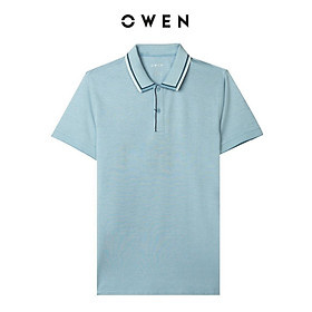 OWEN - Áo polo nam ngắn tay Owen chất pima mềm mát màu xanh nhạt 231404