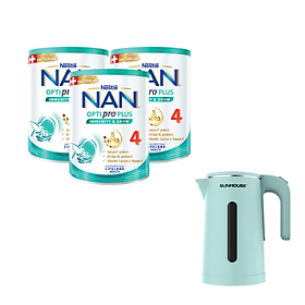 Bộ 3 Lon sữa bột Nestlé NAN OPTIPRO PLUS 4 850g lon với 5HMO Giúp tiêu hóa