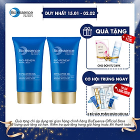 Bộ 2 Gel tẩy tế bào chết dưỡng da tươi trẻ Bio-Essence Bio-Renew tinh chất sữa ong chúa 60gr/chai