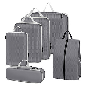 6x Luggage Organizer Pouches Travel Storage Bags Travel Essentials Nylon Clothing Laundry Bag Mesh with Zipper Travel Luggage Organizer Bags