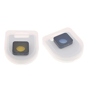 2 Pieces Color Filters Lens Protector Protective Cover Case Replacement Part for GoPro Hero 7 Hero 5 Hero 6 Cameras Yellow+Gradient Blue