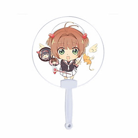 Quạt tròn cán nhựa IN HÌNH Cardcaptor Sakura - Thủ Lĩnh Thẻ Bài anime chibi