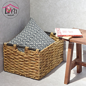 Mua Lubihandicraft - Sọt lục bình đựng đồ quai gỗ đen - đẹp  sang trọng