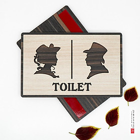 Bảng hiệu Toilet gỗ dán tường mẫu SAN-TL10