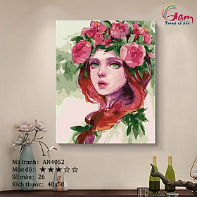 Mua Tranh tô màu theo số sơn dầu số hóa Nàng thơ AN4052