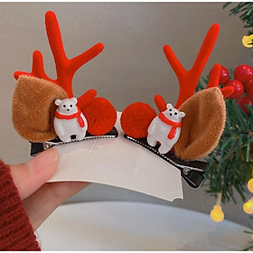 Kẹp tóc hình Sừng Tuần Lộc Giáng Sinh Ông Già Noel Người Tuyết
