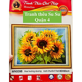 Mua Tranh thêu kín chữ thập Hoa Hướng dương MN0098  kích thước 60 x 80 cm