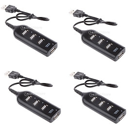 4 Pieces 4-port USB Hub 2.0 Splitter Adapter Cable Connector High