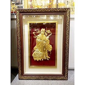 Tranh Ông Lộc dát vàng (40x65cm) MT Gold Art- Hàng chính hãng, trang trí nhà cửa, phòng làm việc, quà tặng sếp, đối tác, khách hàng, tân gia, khai trương