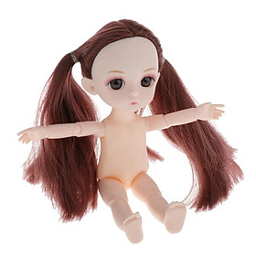 Lovely 16cm Ball Jointed Girl Doll  Body DIY  Brown  with
