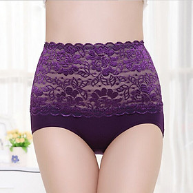 Quần lót nữ cotton phối ren cạp cao gen bụng cho người béo dưới 75kg