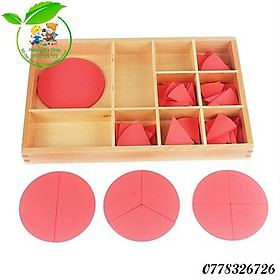 Ghép hình hình tròn màu hồng Montessori (Cut - Out Fraction Circles:1/1 to 1/10)