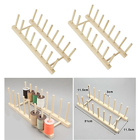 2x Wooden Thread Holder Sewing And Embroidery Thread Rack And Organizer Thread Rack