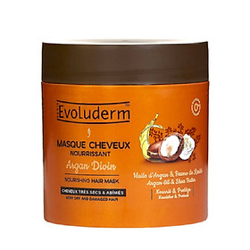 Kem ủ tóc mềm mượt Tinh chất Argan và Bơ Hạt Mỡ dành cho tóc khô và hư tổn Masque Cheveux Argan Divin Evoluderm 500ml - 17315