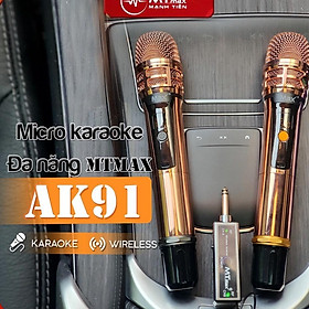 Mua Micro Không Dây  Karaoke MTMAX AK91 Cao Cấp 2 Mic Chuyên Dùng Cho Hát Nhẹ - Màn hình Led hiển thị thông số...