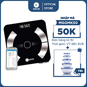 Cân điện tử bluetooth phân tích chỉ số cơ thể Kachi MK223 - Màu đen - Hàng chính hãng