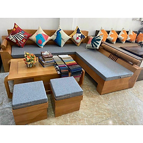 Mua Bàn ghế sofa góc phòng khách gỗ sồi
