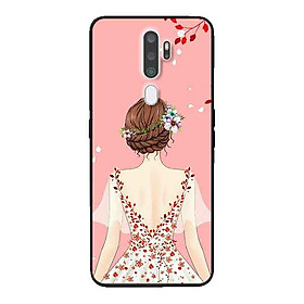 Ốp Lưng in cho Oppo A9 2020 Mẫu Cô Gái Váy Hồng - Hàng Chính Hãng