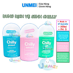 Dung dịch vệ sinh phụ nữ Chilly Gel - Se se lạnh, bùng tươi mát - số 1 tại Italy - (200ml/chai)