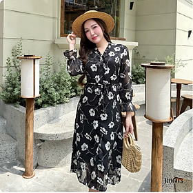 Đầm maxi Ruzimay Style Dáng dài xòe họa tiết