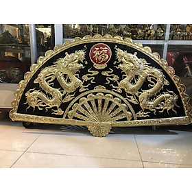 Mua Quạt đồng song long chầu nguyệt bằng đồng nguyên chất cao cấp