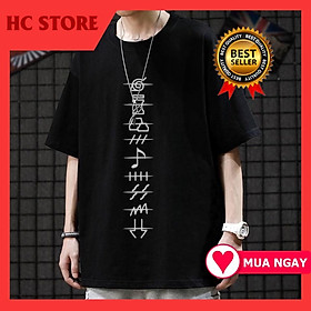 Áo thun tay lỡ nam nữ form rộng Unisex phong cách anime Naruto làng lá cực chất