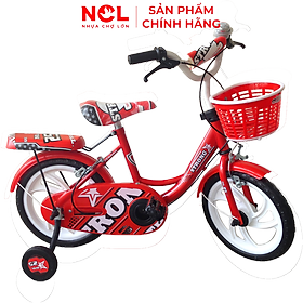 Xe đạp trẻ em Nhựa Chợ Lớn 14 inch K82 - M1526-X2B, Sườn xe bằng sắt chịu lực, Nhựa chính phẩm an toàn, Sản xuất tại Việt Nam - Hàng chính hãng