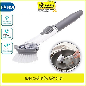 Bàn Chải Cọ Rửa Chén Bát Cọ Rửa Xoong Nồi Đa Năng Kèm Bình Xịt Và 1 Đầu Mút Tiện Lợi
