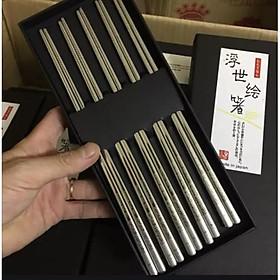 Mua BỘ 5 ĐÔI ĐŨA INOX ĐẶC RUỘT CAO CẤP không lo bị nấm mốc độc hại  cầm đầm tay và rất chắc chắn